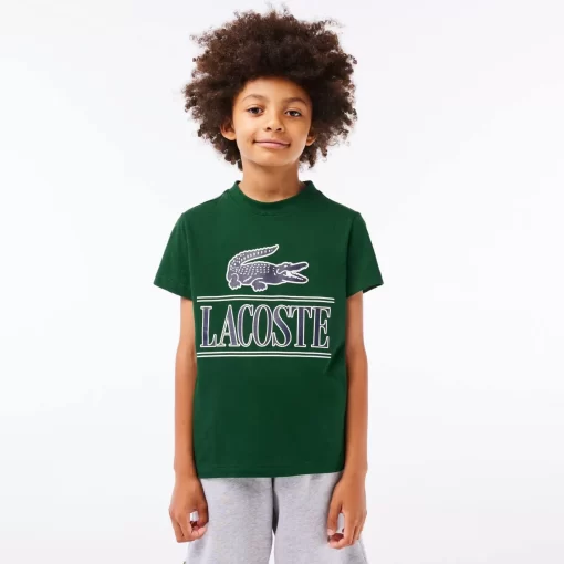 Lacoste Boy Clothing-Logo Print Cotton Jersey T-Shirt