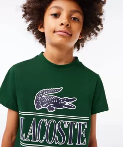 Lacoste Boy Clothing-Logo Print Cotton Jersey T-Shirt