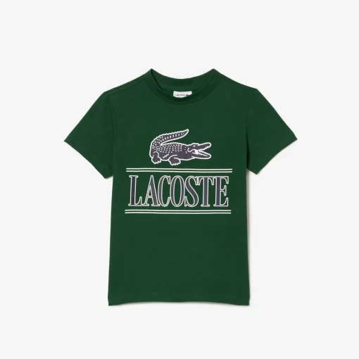 Lacoste Boy Clothing-Logo Print Cotton Jersey T-Shirt