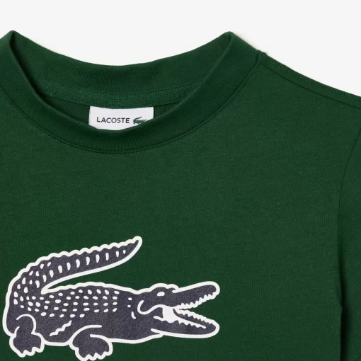 Lacoste Boy Clothing-Logo Print Cotton Jersey T-Shirt