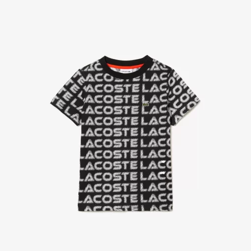 Lacoste Boy Clothing-Logo Print Cotton T-Shirt