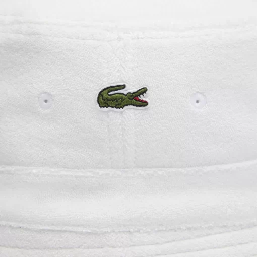 Lacoste Caps & Hats-Logo Stripe Terry Bucket Hat