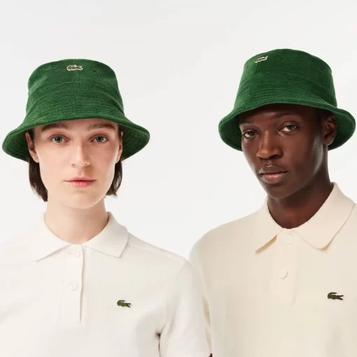 Lacoste Caps & Hats-Logo Stripe Terry Bucket Hat