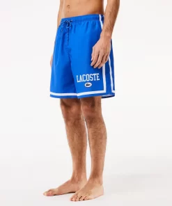 Lacoste Swimwear-Long Print Swim Trunks