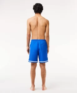 Lacoste Swimwear-Long Print Swim Trunks