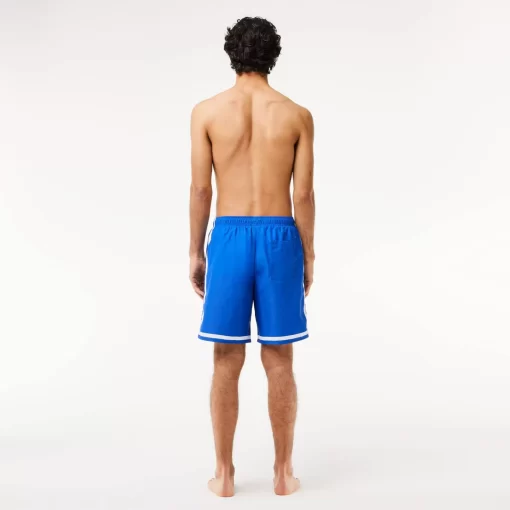 Lacoste Swimwear-Long Print Swim Trunks