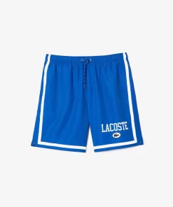 Lacoste Swimwear-Long Print Swim Trunks