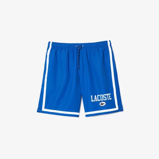 Lacoste Swimwear-Long Print Swim Trunks