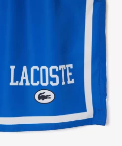 Lacoste Swimwear-Long Print Swim Trunks