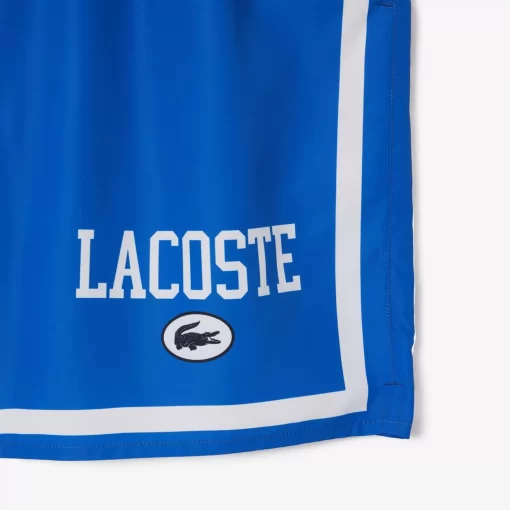 Lacoste Swimwear-Long Print Swim Trunks