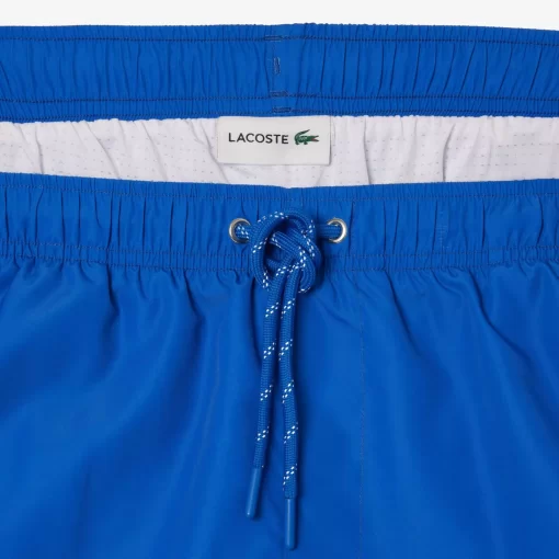 Lacoste Swimwear-Long Print Swim Trunks