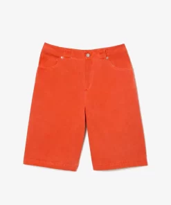 Lacoste Trousers & Shorts-Long Natural Dye Denim Bermuda Shorts