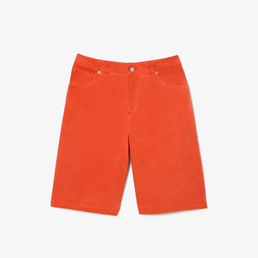 Lacoste Trousers & Shorts-Long Natural Dye Denim Bermuda Shorts