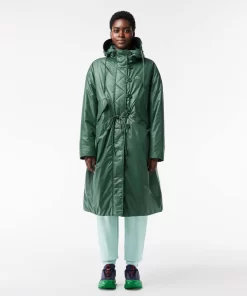 Lacoste Jackets & Coats-Long Oversized Showerproof Hooded Parka