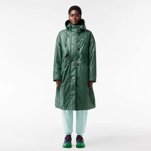 Lacoste Jackets & Coats-Long Oversized Showerproof Hooded Parka