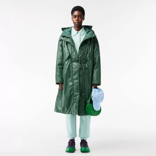 Lacoste Jackets & Coats-Long Oversized Showerproof Hooded Parka