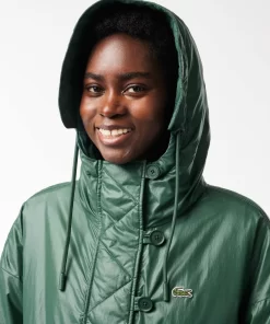 Lacoste Jackets & Coats-Long Oversized Showerproof Hooded Parka