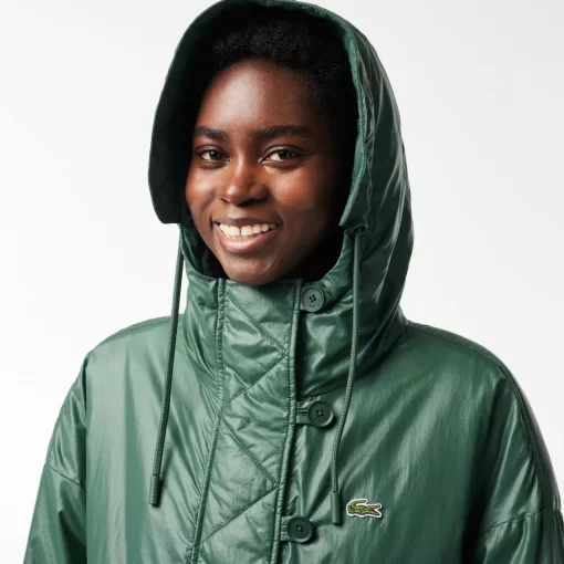 Lacoste Jackets & Coats-Long Oversized Showerproof Hooded Parka