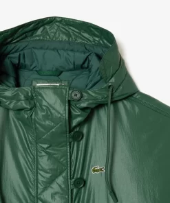 Lacoste Jackets & Coats-Long Oversized Showerproof Hooded Parka