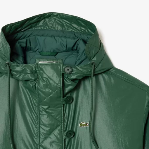 Lacoste Jackets & Coats-Long Oversized Showerproof Hooded Parka