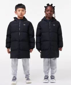 Lacoste Girl Clothing-Long Recycled Fabric Puffer Jacket