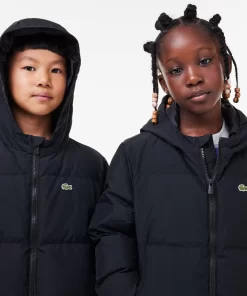 Lacoste Girl Clothing-Long Recycled Fabric Puffer Jacket