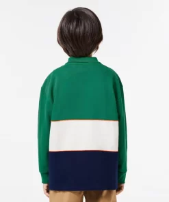 Lacoste Boy Clothing-Long Sleeve Cotton Pique Colourblock Polo Shirt