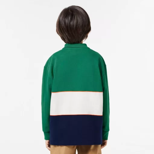 Lacoste Boy Clothing-Long Sleeve Cotton Pique Colourblock Polo Shirt