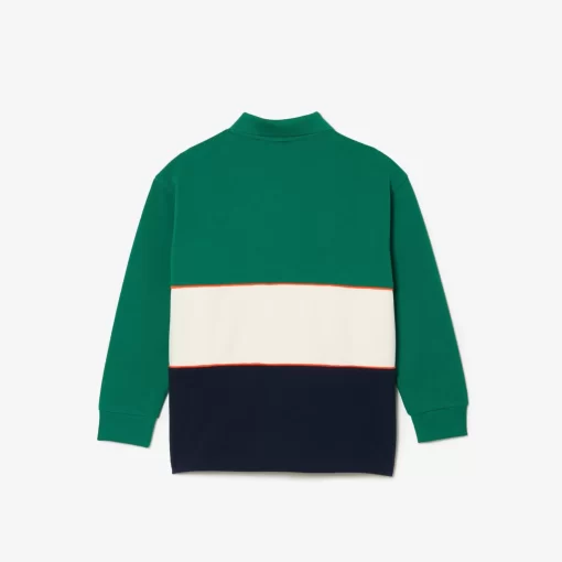 Lacoste Boy Clothing-Long Sleeve Cotton Pique Colourblock Polo Shirt