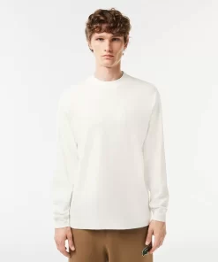 Lacoste T-Shirts-Long Sleeve Loose Fit Cotton T-Shirt