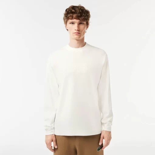 Lacoste T-Shirts-Long Sleeve Loose Fit Cotton T-Shirt