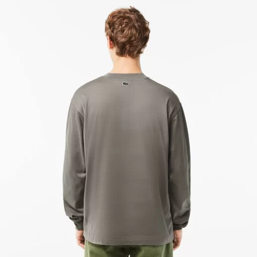 Lacoste T-Shirts-Long Sleeve Loose Fit Cotton T-Shirt