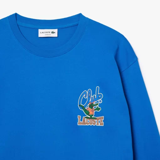 Lacoste T-Shirts-Long Sleeve Loose Fit Printed Jersey T-Shirt