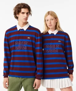 Lacoste Polo Shirts-Long Sleeve Striped Rugby Shirt