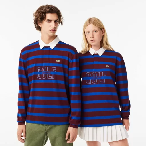 Lacoste Polo Shirts-Long Sleeve Striped Rugby Shirt