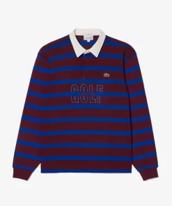 Lacoste Polo Shirts-Long Sleeve Striped Rugby Shirt