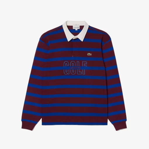 Lacoste Polo Shirts-Long Sleeve Striped Rugby Shirt