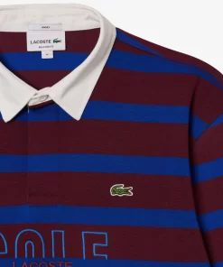 Lacoste Polo Shirts-Long Sleeve Striped Rugby Shirt