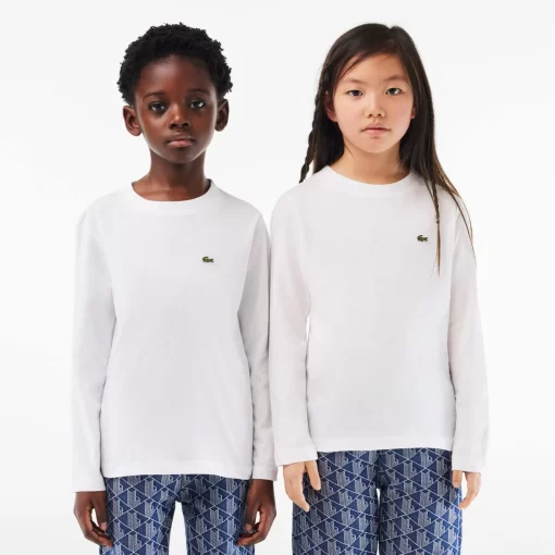 Lacoste Girl Clothing-Long Sleeved Cotton Jersey T-Shirt