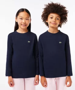 Lacoste Girl Clothing-Long Sleeved Cotton Jersey T-Shirt