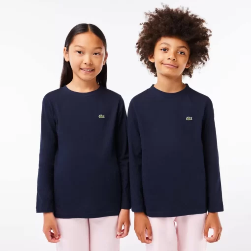 Lacoste Girl Clothing-Long Sleeved Cotton Jersey T-Shirt