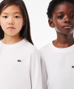 Lacoste Girl Clothing-Long Sleeved Cotton Jersey T-Shirt