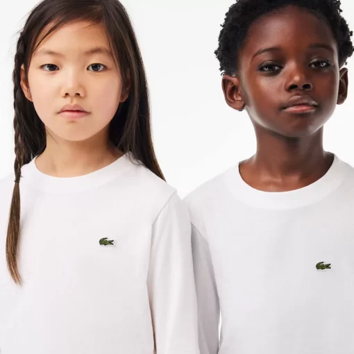 Lacoste Girl Clothing-Long Sleeved Cotton Jersey T-Shirt