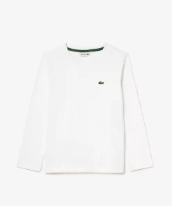 Lacoste Girl Clothing-Long Sleeved Cotton Jersey T-Shirt