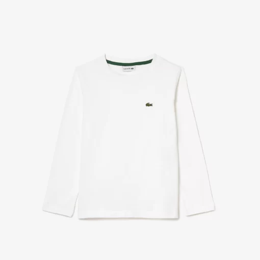 Lacoste Girl Clothing-Long Sleeved Cotton Jersey T-Shirt