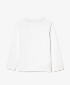 Lacoste Girl Clothing-Long Sleeved Cotton Jersey T-Shirt