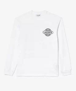 Lacoste T-Shirts-Long Sleeved Relaxed Fit Branded T-Shirt