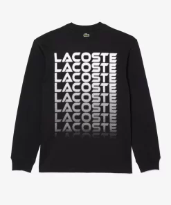 Lacoste T-Shirts-Long Sleeved Relaxed Fit Branded T-Shirt