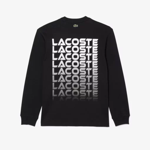 Lacoste T-Shirts-Long Sleeved Relaxed Fit Branded T-Shirt