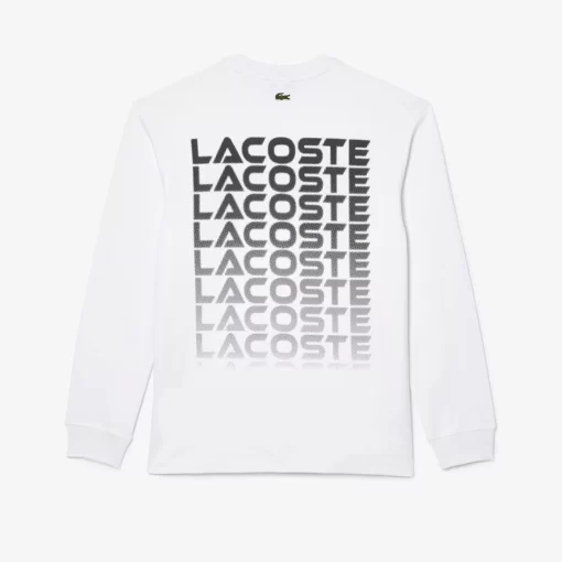 Lacoste T-Shirts-Long Sleeved Relaxed Fit Branded T-Shirt